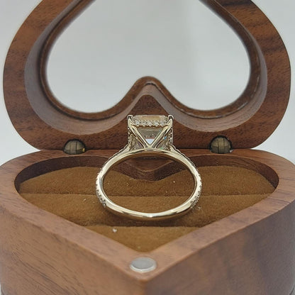 3.35 Ct IGI Certified Asscher Lab Diamond Hidden Halo Engagement Ring