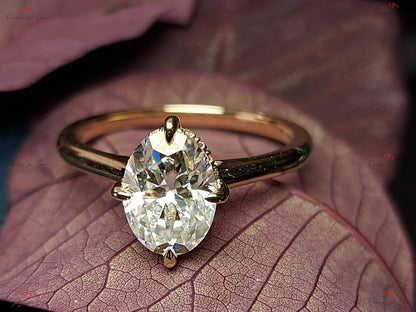 Oval Moissanite Solitaire Engagement Ring