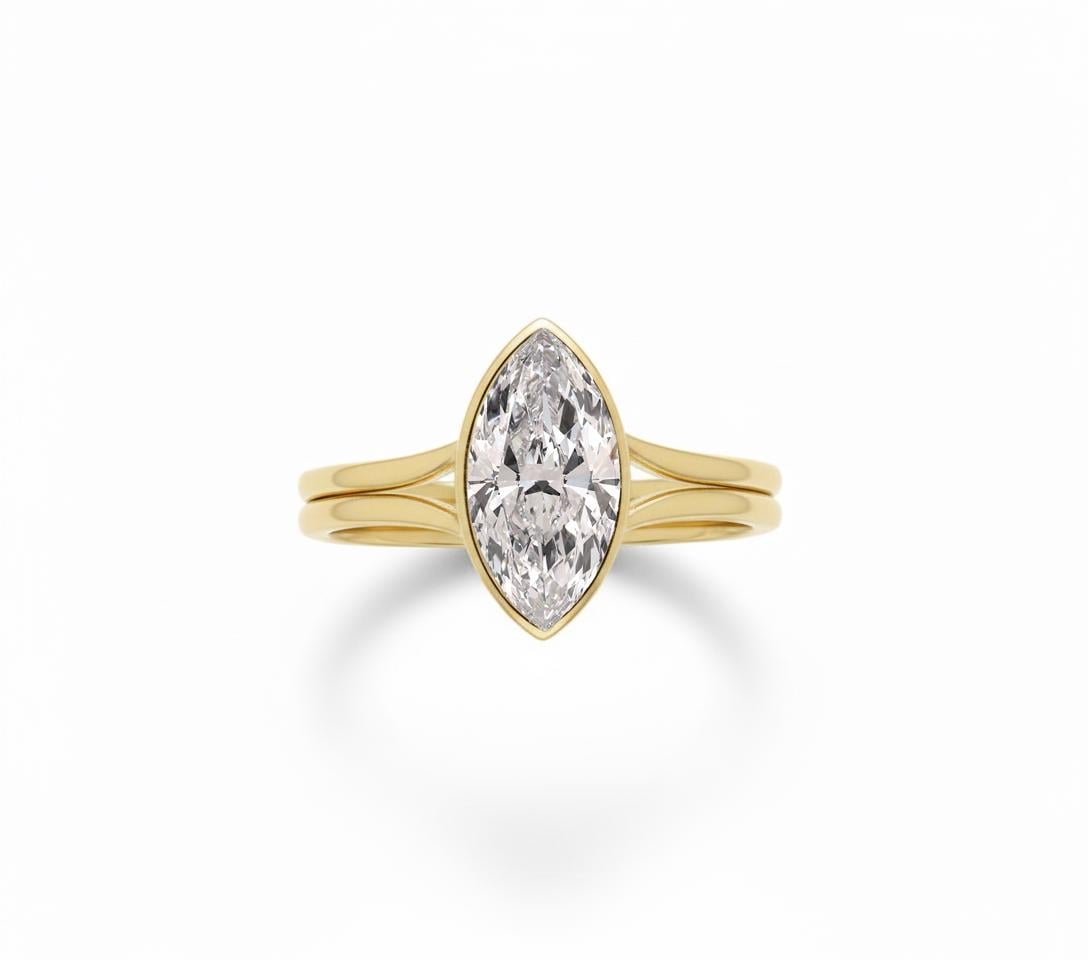 4.10 Ct IGI Certified Marquise Lab Diamond Engagement Ring