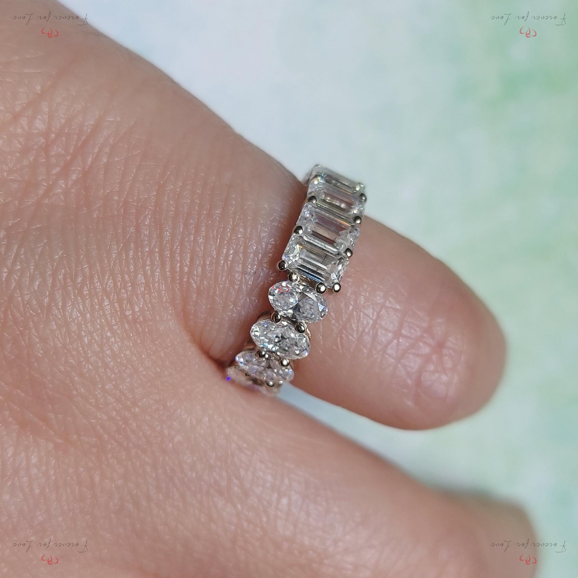 Emerald Moissanite Full Eternity Band