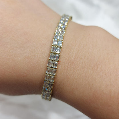 Tennisarmband, goldenes Tennisarmband, Diamant-Tennisarmband, zierliches Armband, Diamantarmband, Geschenk für sie, minimalistisches Armband