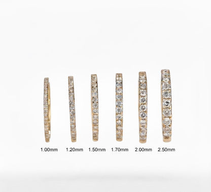 Round Lab Diamond Half Eternity Band
