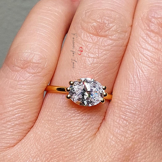 1.5 Ct Oval Diamond, Moissanite Engagement Ring