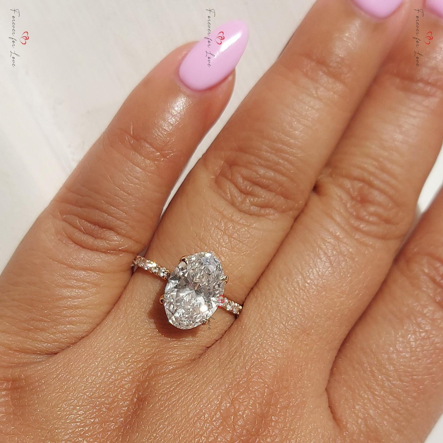 3 ct E VVS2 oval lab diamond solitaire ring Oval cut 1Ct Moissanite Brilliant Cut engagement ring in 935 Argentium Silver — custom handcrafted by Forever For Love