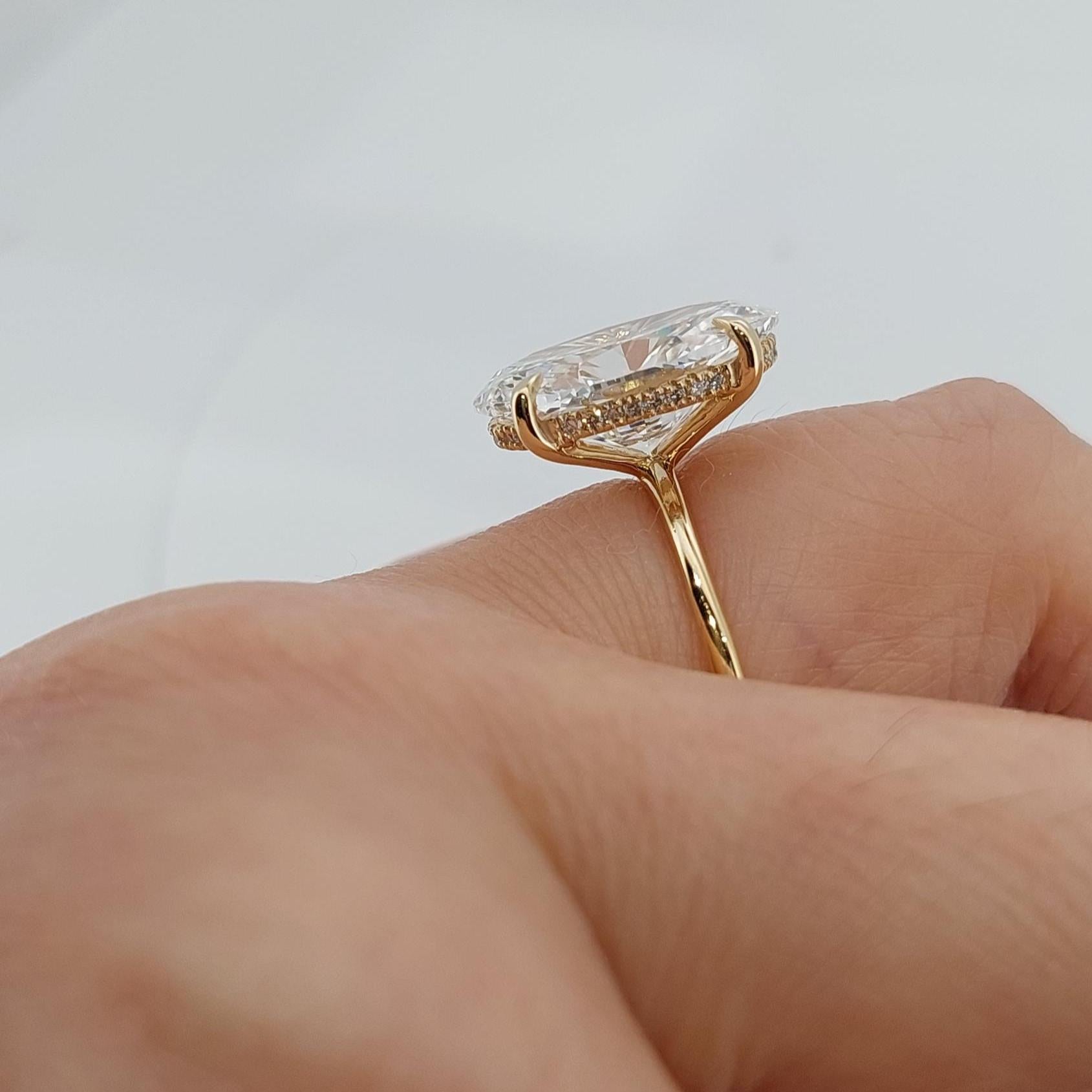 7 Ct Oval Lab Diamond Solitaire Engagement Ring