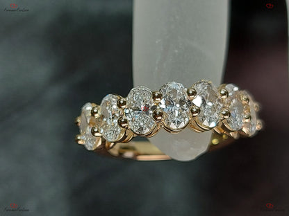 Oval Lab Diamond Half Eternity Band