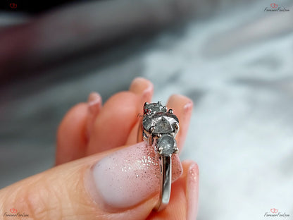 Oval Diamond Three Stone Engagement Ring