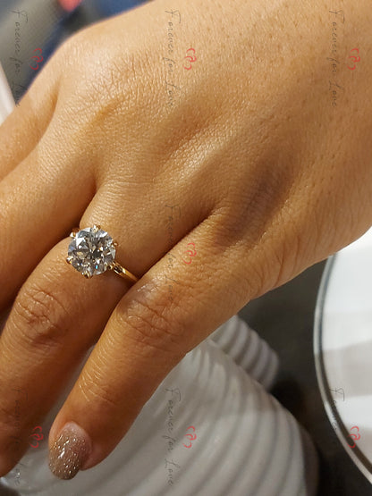 3 Ct IGI Certified Round Lab Diamond Solitaire Engagement Ring