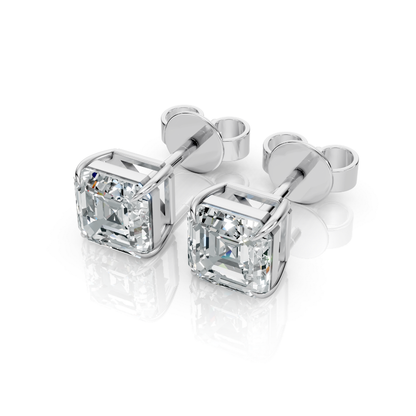 Asscher Cut Diamond Stud Earrings Forever For Love