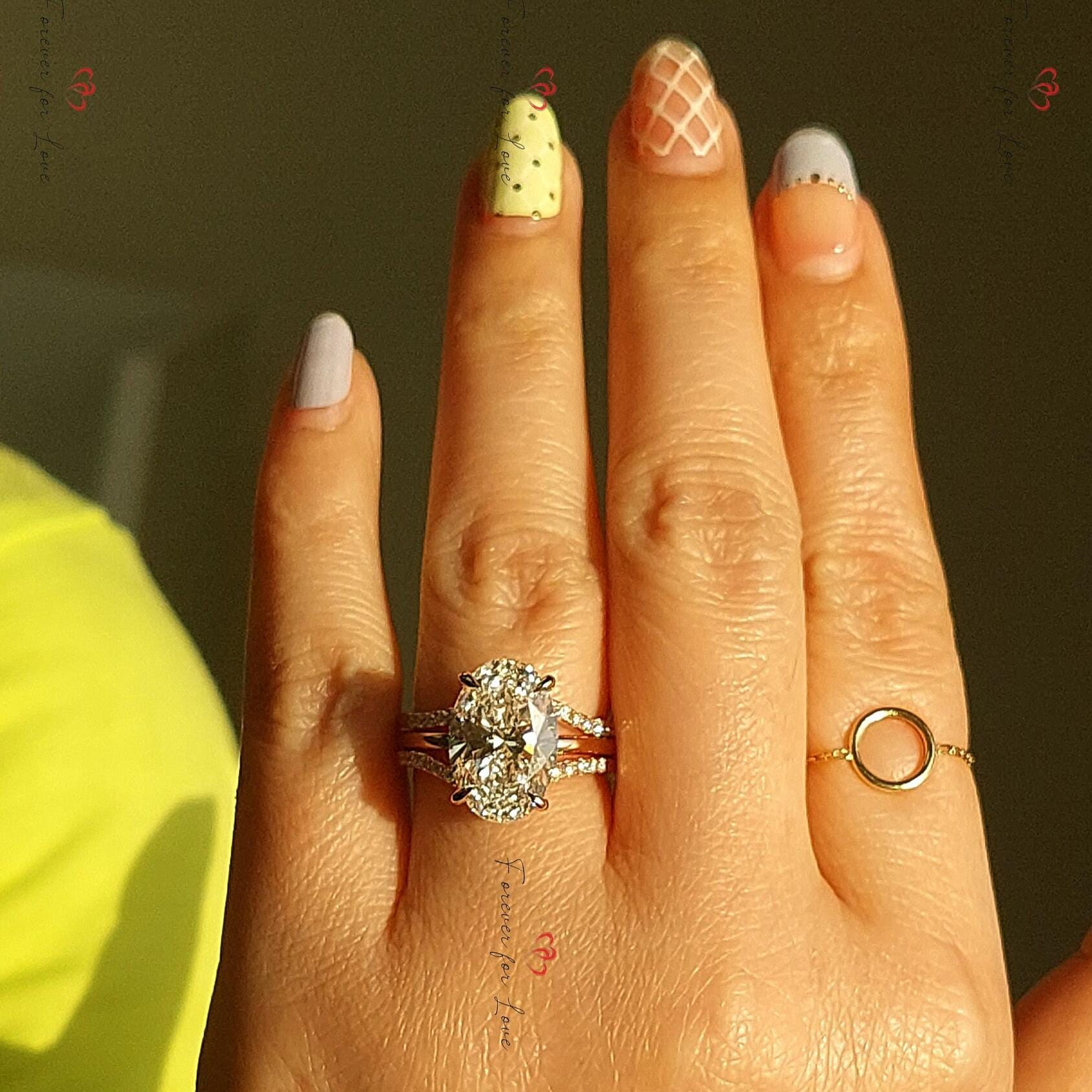 4 Ct Oval Lab Diamond Engagement Ring