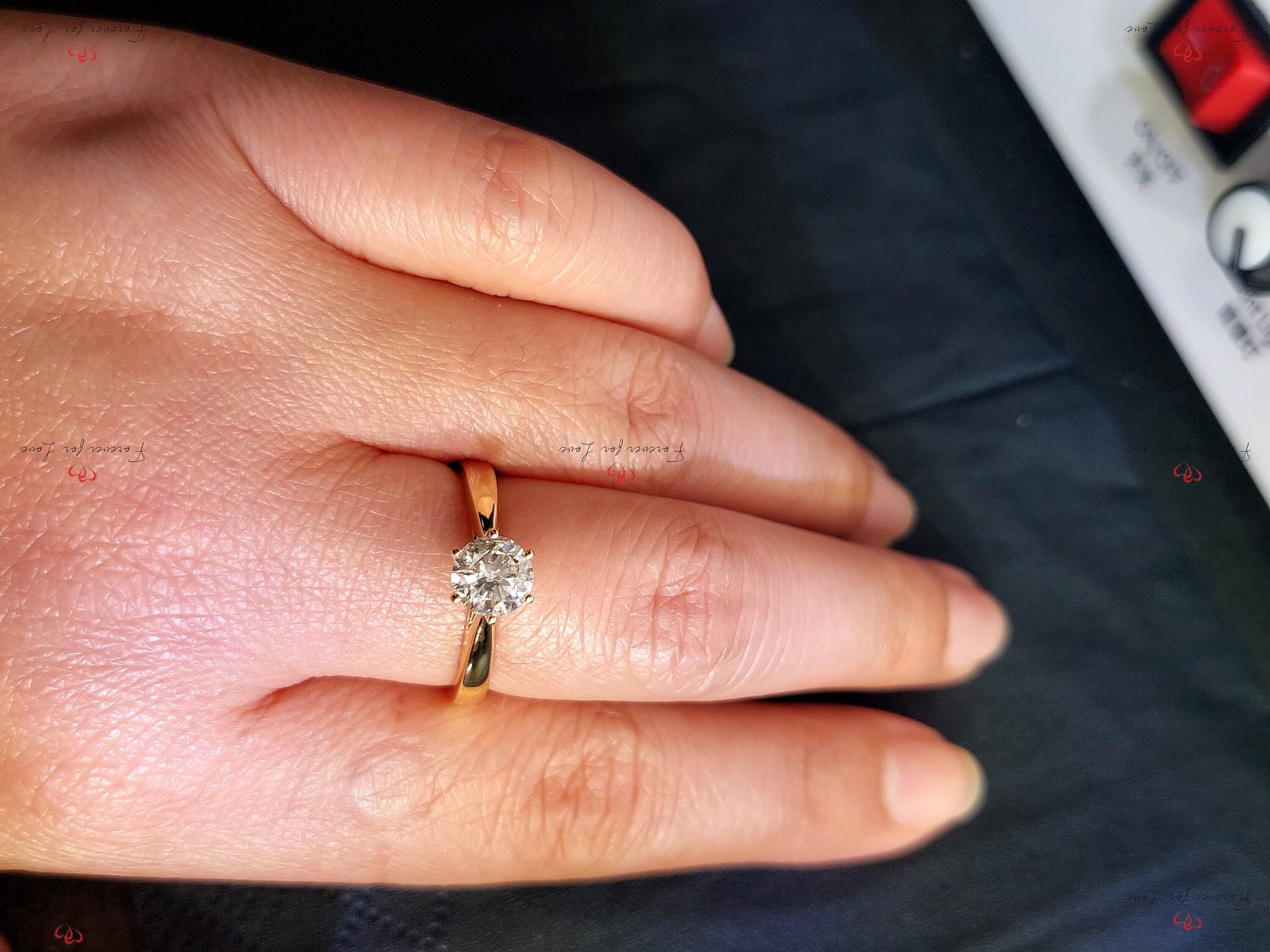 1 Ct Round Natural Diamond Solitaire Engagement Ring
