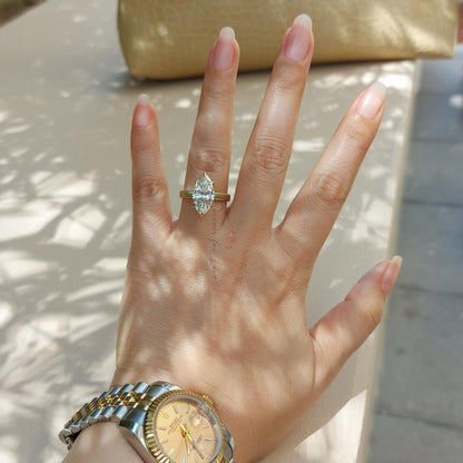 4.12 Ct IGI Certified Marquise Lab Diamond Engagement Ring