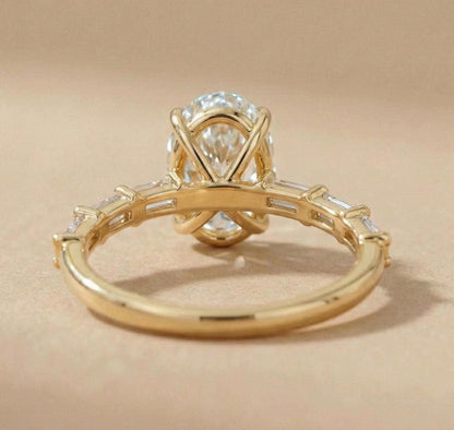 2.12 Ct IGI Certified Baguette Lab Diamond Engagement Ring