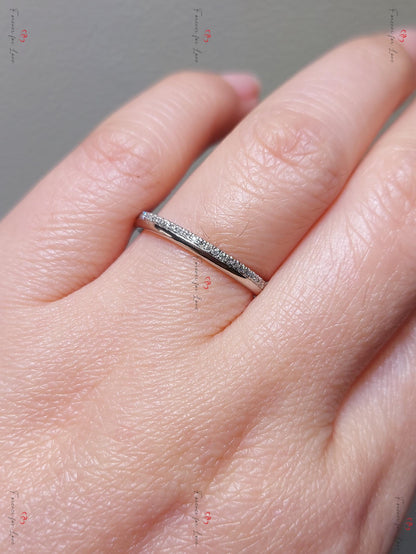 Round Moissanite Half Eternity Band