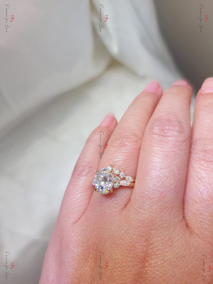 3 Ct Oval Moissanite Eternity Band