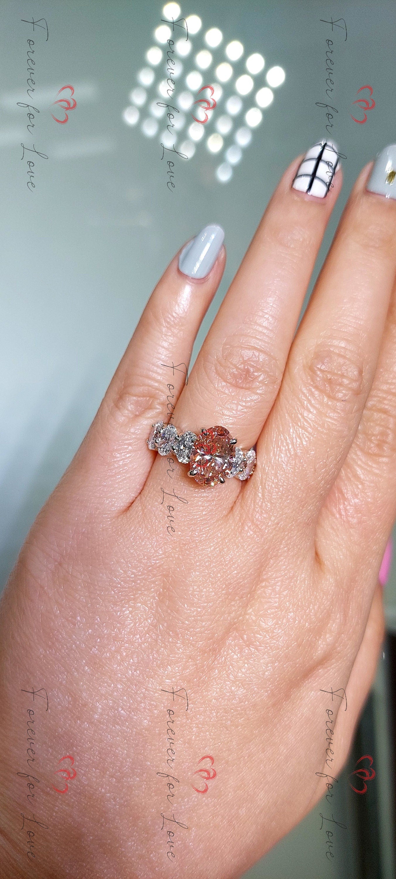 6 Ct IGI Certified Oval Lab Diamond Engagement Ring