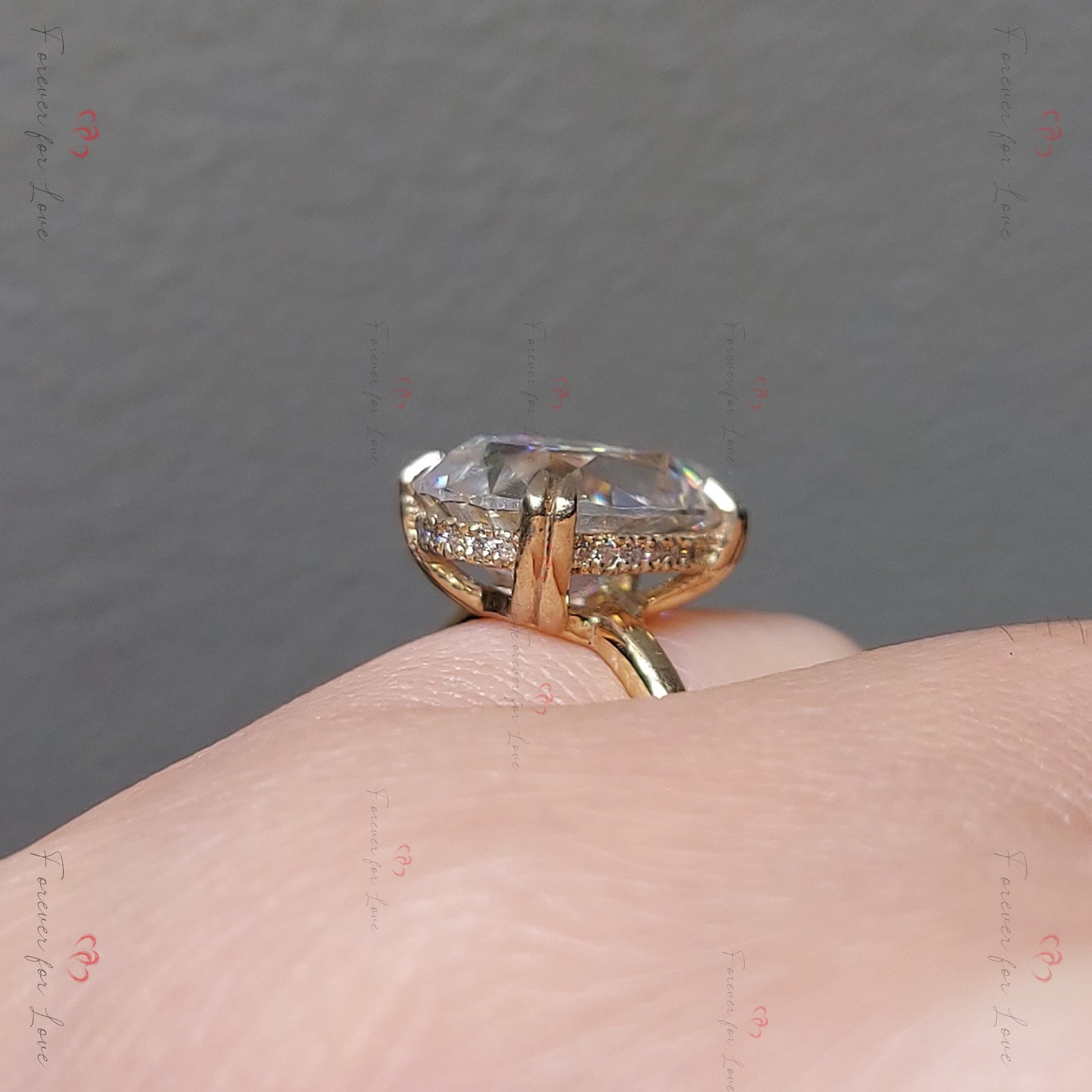 Old Mine Moissanite Engagement Ring