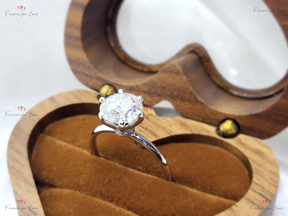 2 Ct Round Moissanite Solitaire Engagement Ring