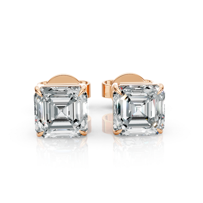 Asscher Cut Diamond Stud Earrings Forever For Love