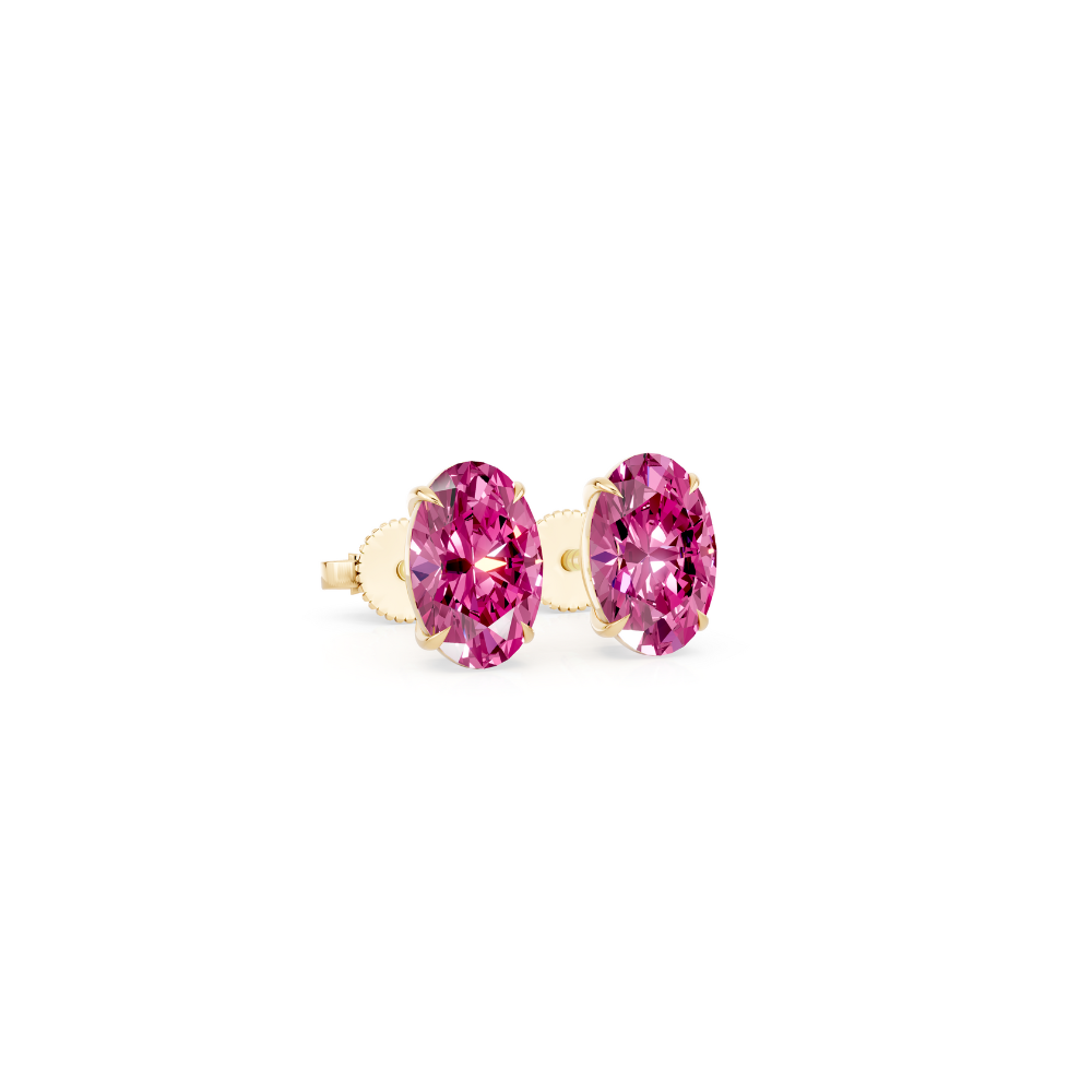 Oval Cut Color Diamond Stud Earrings Forever For Love