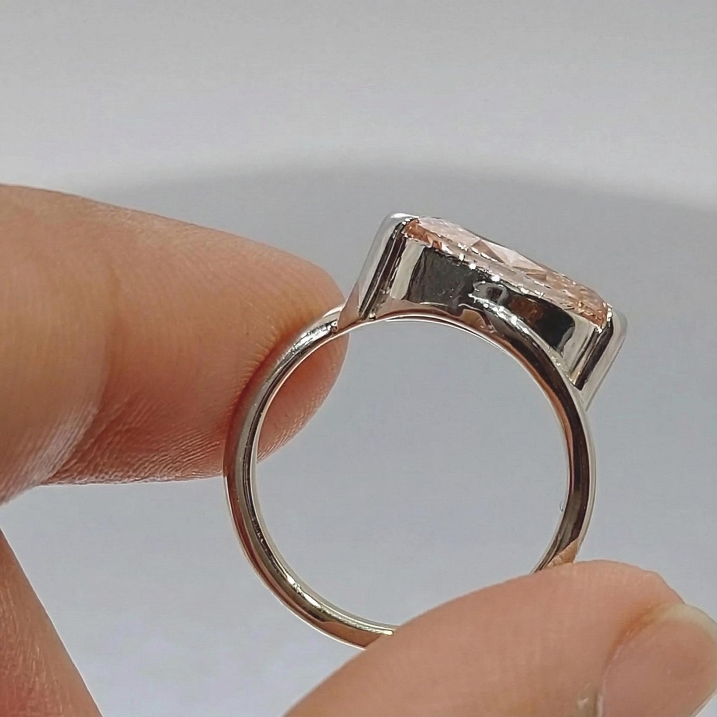IGI Certified Marquise Lab Diamond Engagement Ring Marquise cut 1Ct Moissanite Brilliant Cut engagement ring in 935 Argentium Silver — custom handcrafted by Forever For Love
