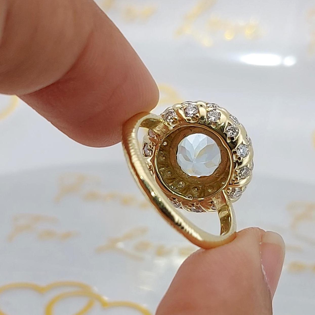 Round Aquamarine Band