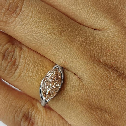 IGI Certified Marquise Lab Diamond Engagement Ring
