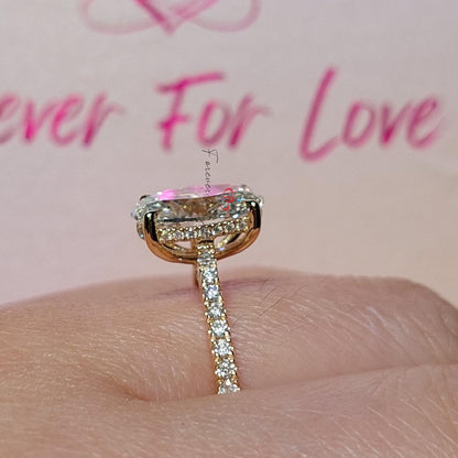 4 Ct Oval Diamond, Moissanite Engagement Ring