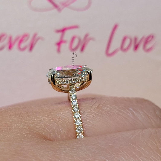 4 Ct Oval Diamond, Moissanite Engagement Ring
