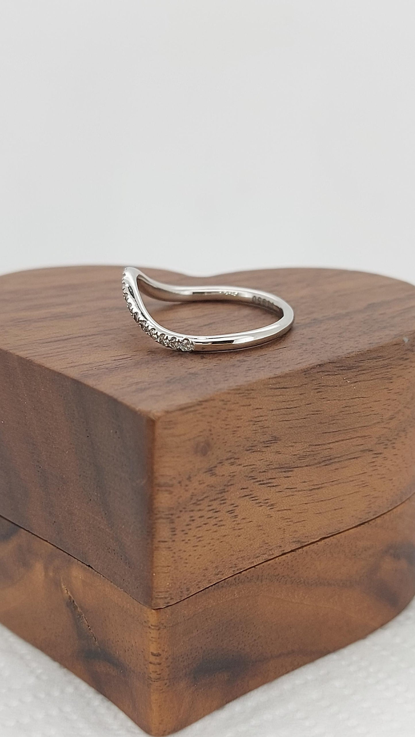Solid gold Curvy Half Eternity Ring, stacking UK Hallmark Wedding Band- Diamond wedding band - matching wedding band Round cut Moissanite Brilliant Cut engagement ring in 935 Argentium Silver — custom handcrafted by Forever For Love