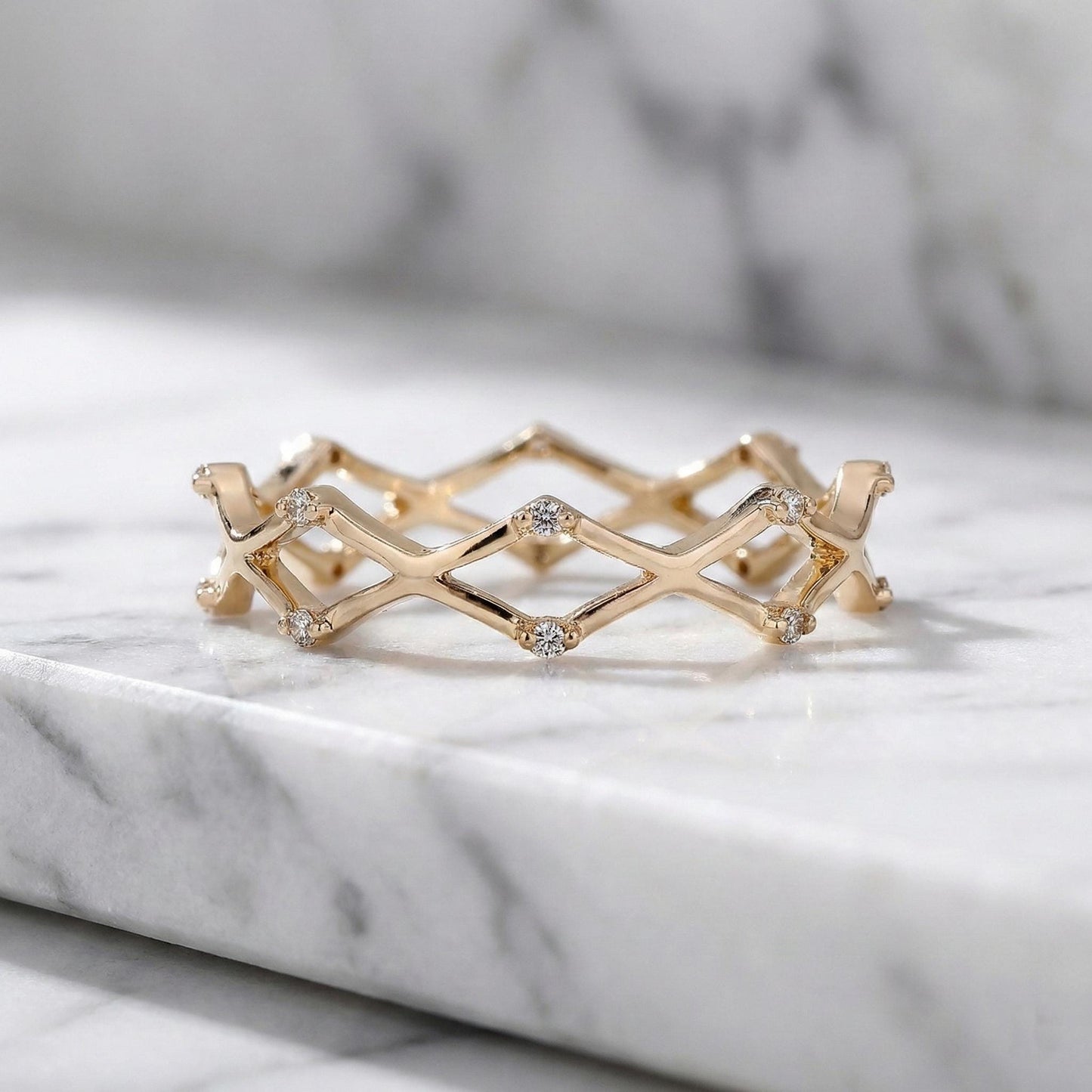 Genuine Lab Grown Diamond Ring X Criss Cross Ring Unique Minimalist Statement Ring Dainty Daily Wear Ring Solid 10k 14k 18k Gold Ring Gift Round cut 1Ct Moissanite Brilliant Cut engagement ring in 935 Argentium Silver — custom handcrafted by Forever For Love