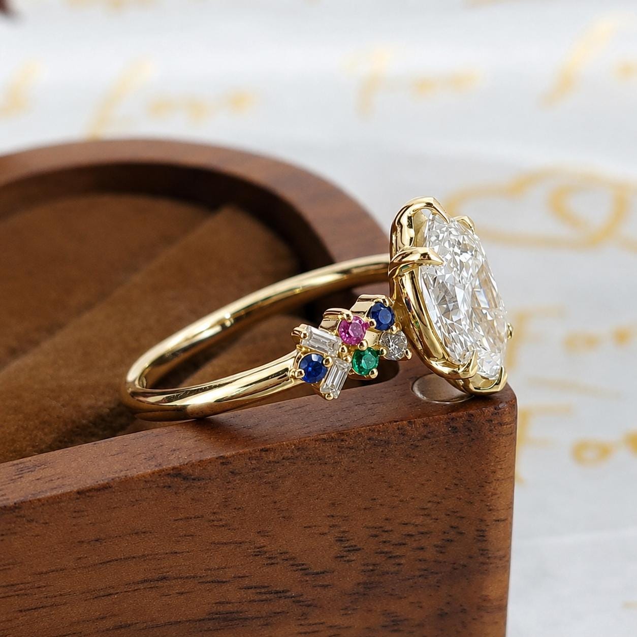 Verlobungsring mit Marquise-Laborzuchtdiamant Marquise cut Moissanite engagement ring in 935 Argentium Silber — custom handcrafted by Forever For Love