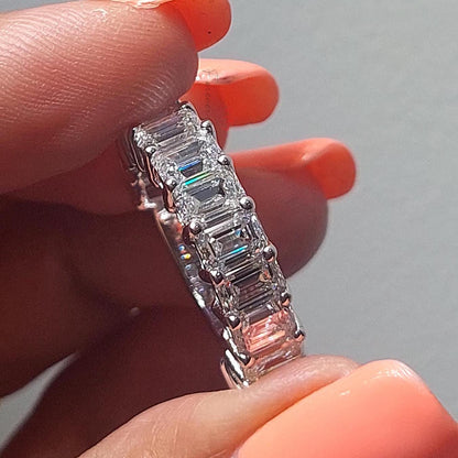 0.4 Ct Emerald Diamond, Emerald Full Eternity Band