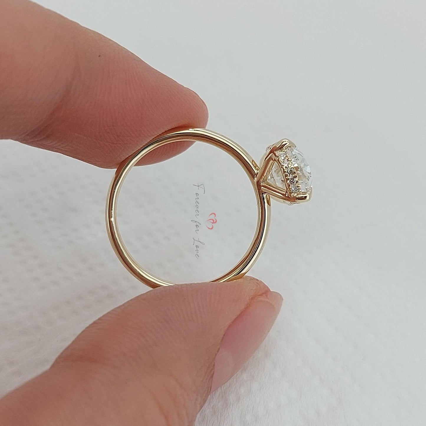 2.5 Ct E VVS2 Oval Lab Diamond Solitaire Ring Oval cut 1Ct Moissanite Brilliant Cut engagement ring in 935 Argentium Silver — custom handcrafted by Forever For Love