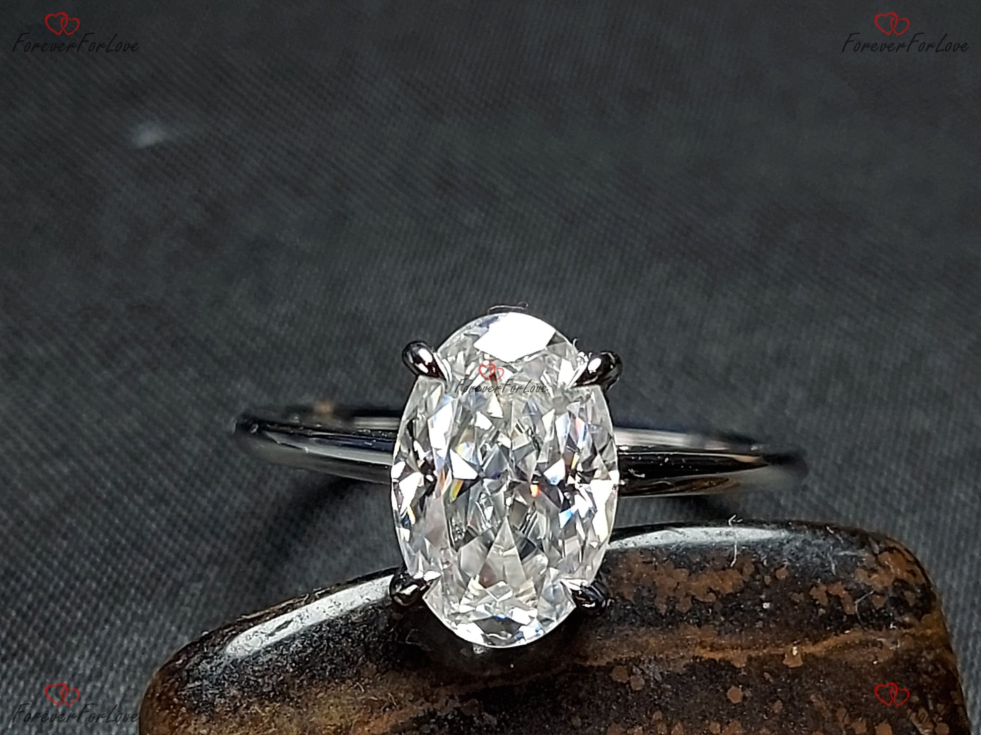 2.8 Ct Oval Moissanite Engagement Ring