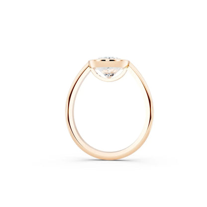 Oval Diamond Engagement Ring with Bezel Setting Forever For Love