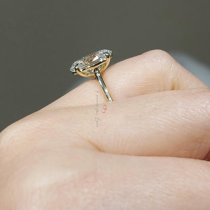 3.5 Ct Oval Lab Diamond Solitaire Engagement Ring