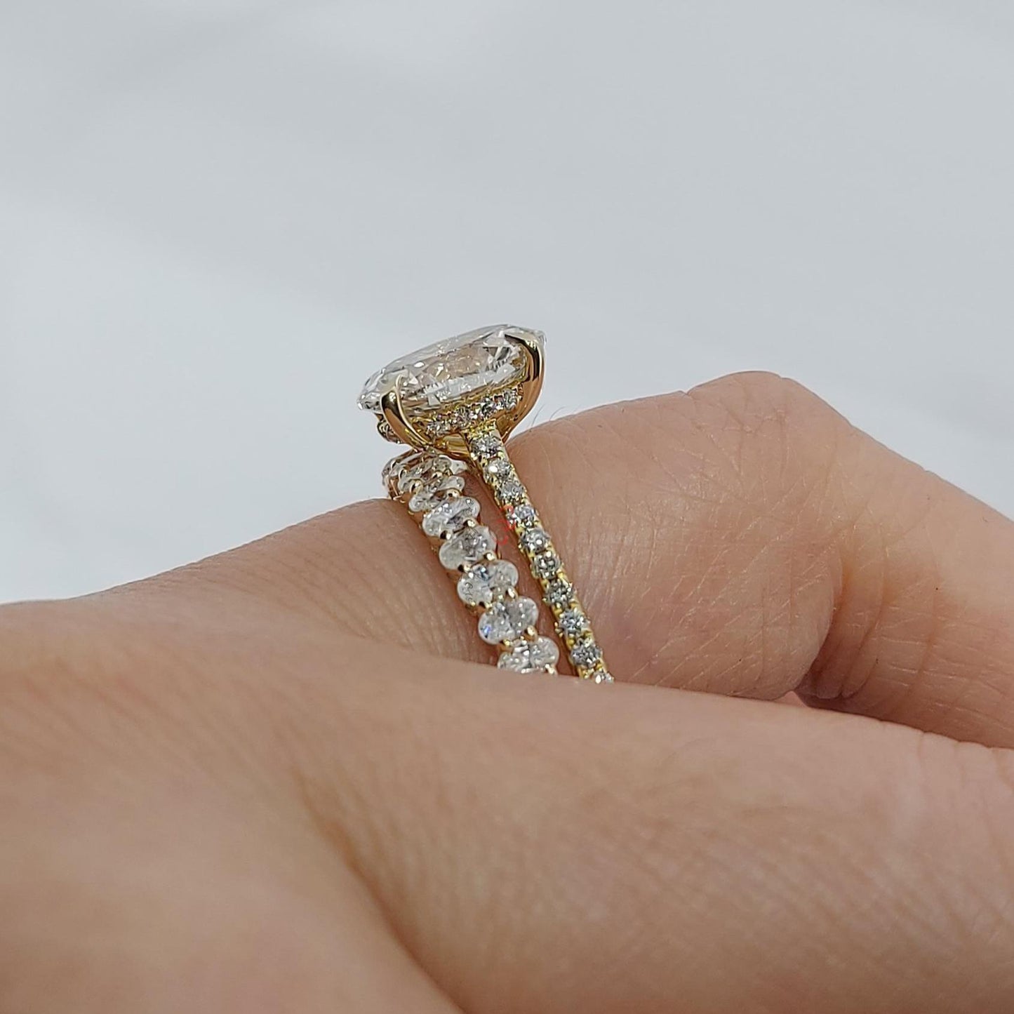 2.5 Ct IGI Certified Oval Lab Diamond Solitaire Engagement Ring with Side Stones Oval cut Moissanite Brilliant Cut engagement ring in 935 Argentium Silver — custom handcrafted by Forever For Love