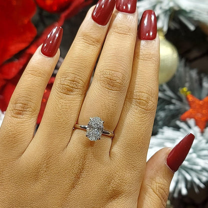 2 Ct IGI Certified Oval Lab Diamond Hidden Halo Engagement Ring
