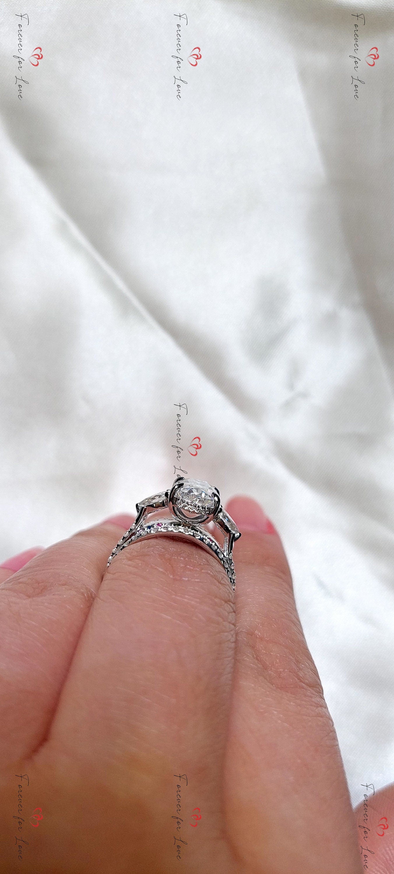 3 Ct Oval Moissanite Eternity Band