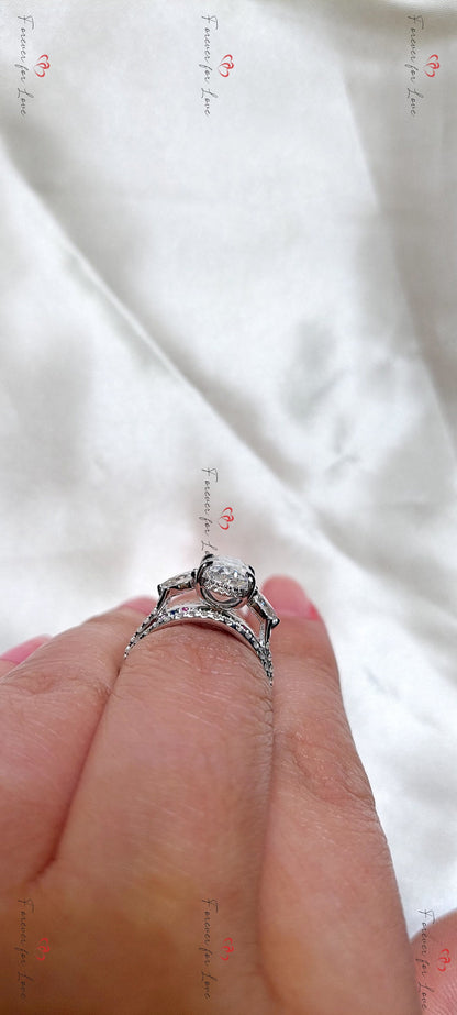 3 Ct Oval Moissanite Eternity Band