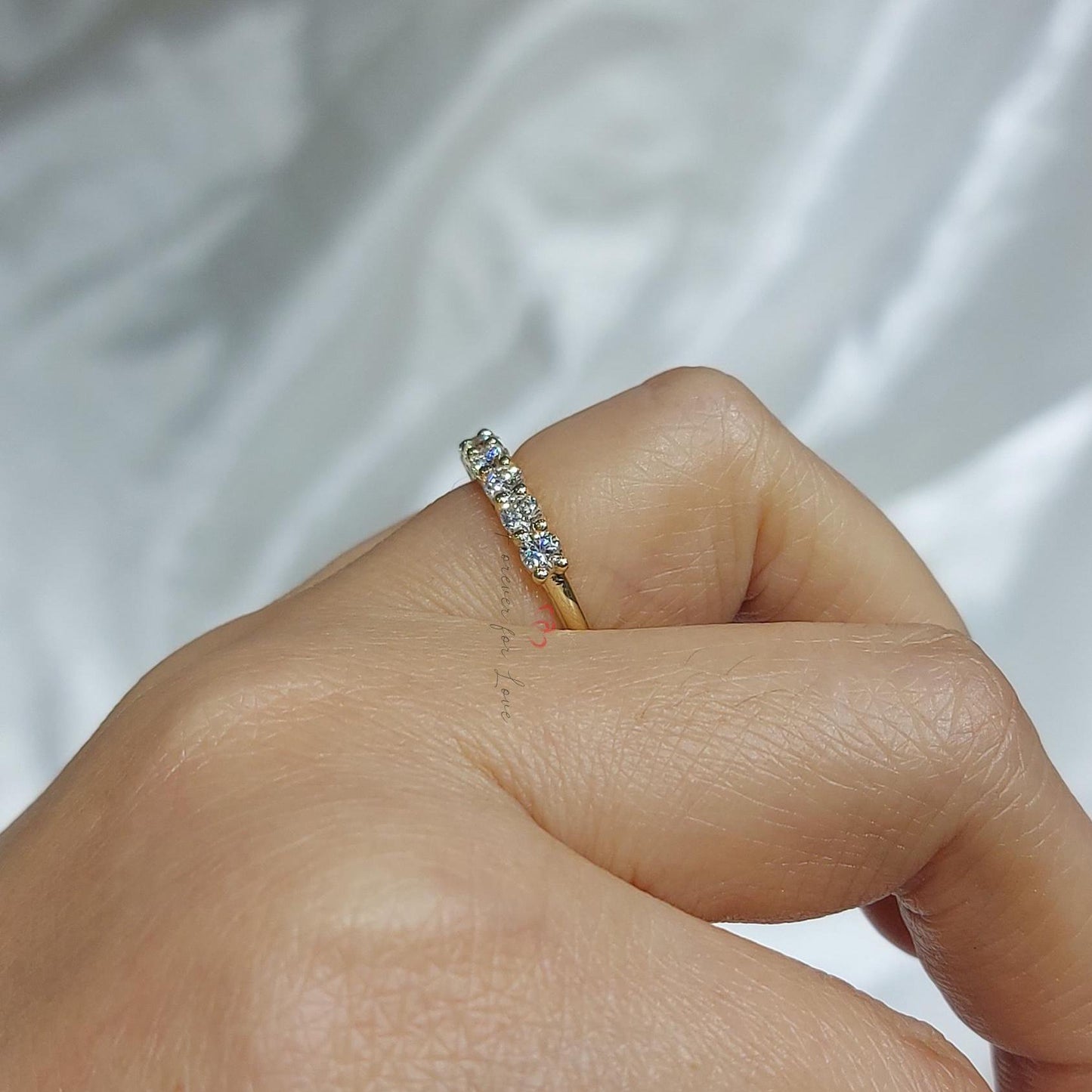 Round 3mm Lab Diamond Stackable Band Round cut Moissanite Brilliant Cut engagement ring in 935 Argentium Silver — custom handcrafted by Forever For Love