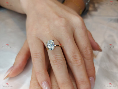 4 Ct Oval Moissanite Engagement Ring