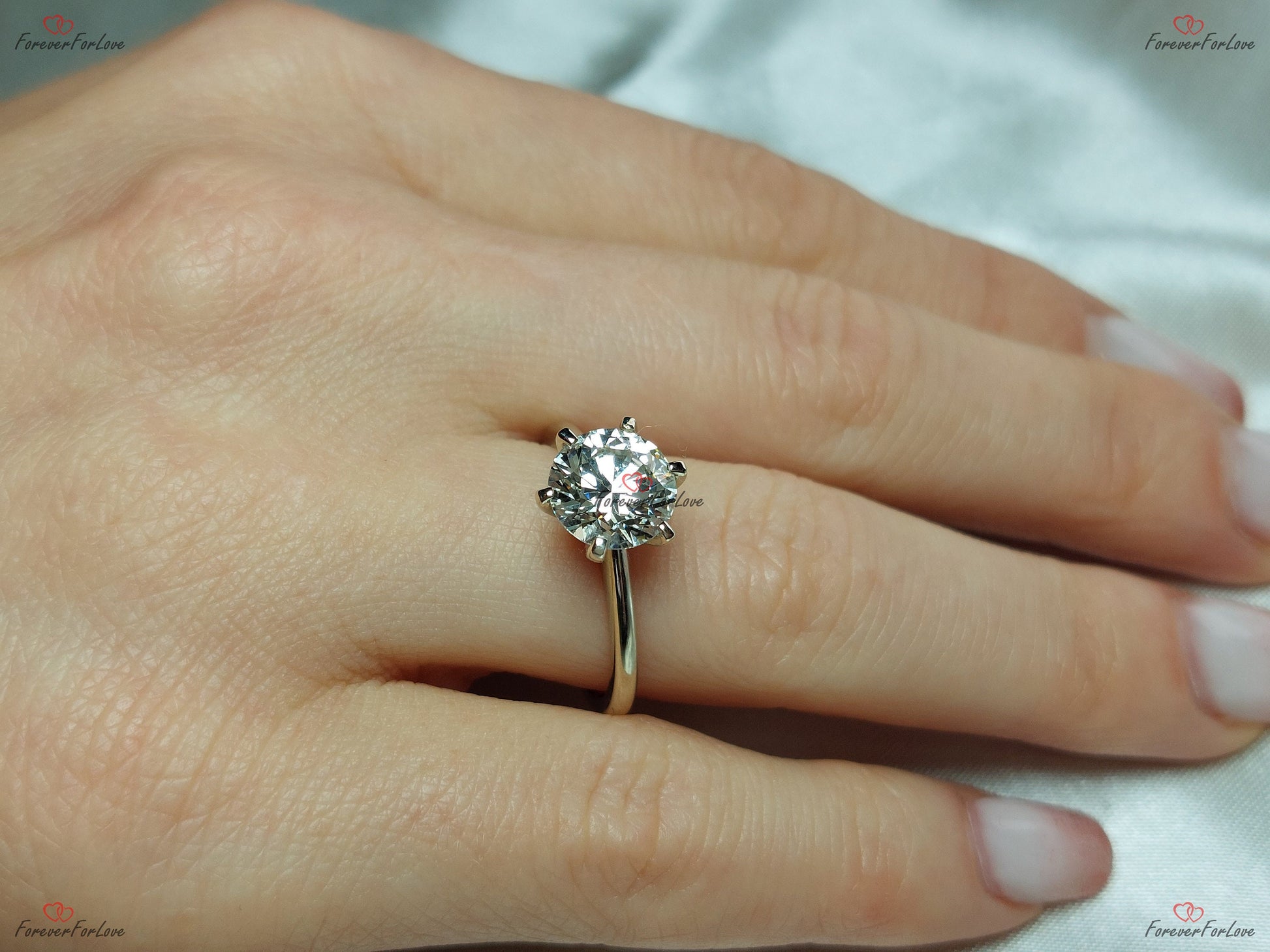 2.53 Ct Round Lab Diamond Solitaire Engagement Ring