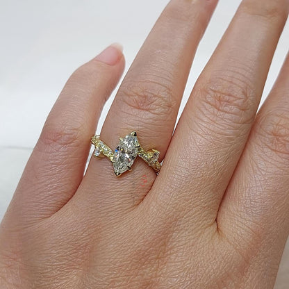 1.0 Ct IGI Certified Marquise Lab Diamond Engagement Ring