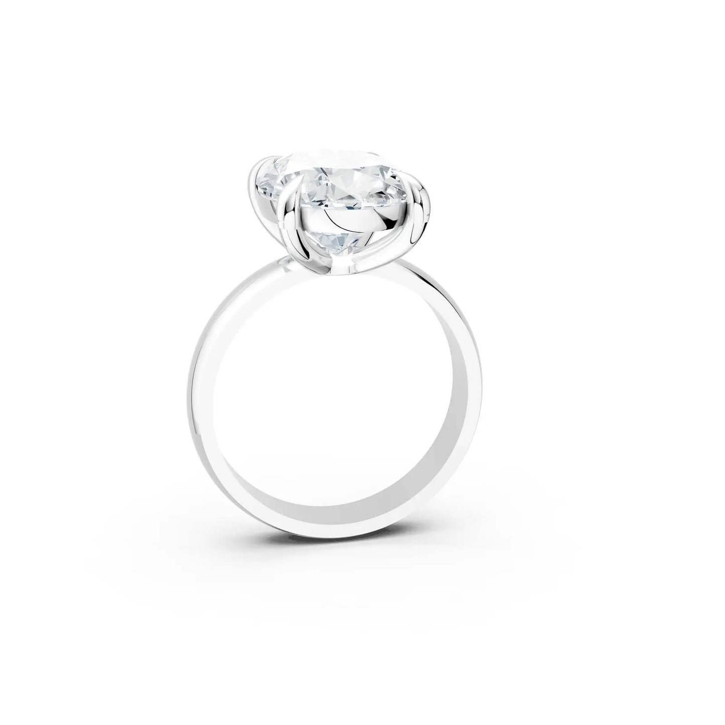 Chunky Band Oval Solitaire Diamond Engagement Ring Forever For Love