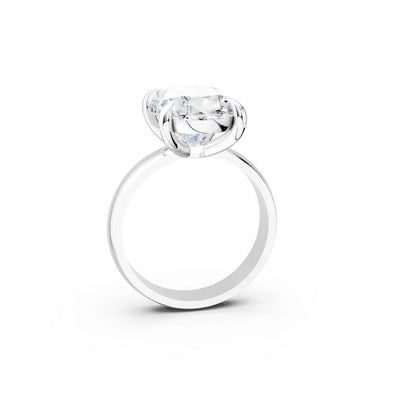 Chunky Band Oval Solitaire Diamond Engagement Ring Forever For Love