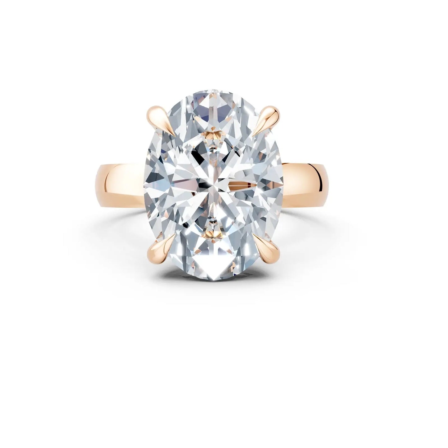 Chunky Band Oval Solitaire Diamond Engagement Ring Forever For Love