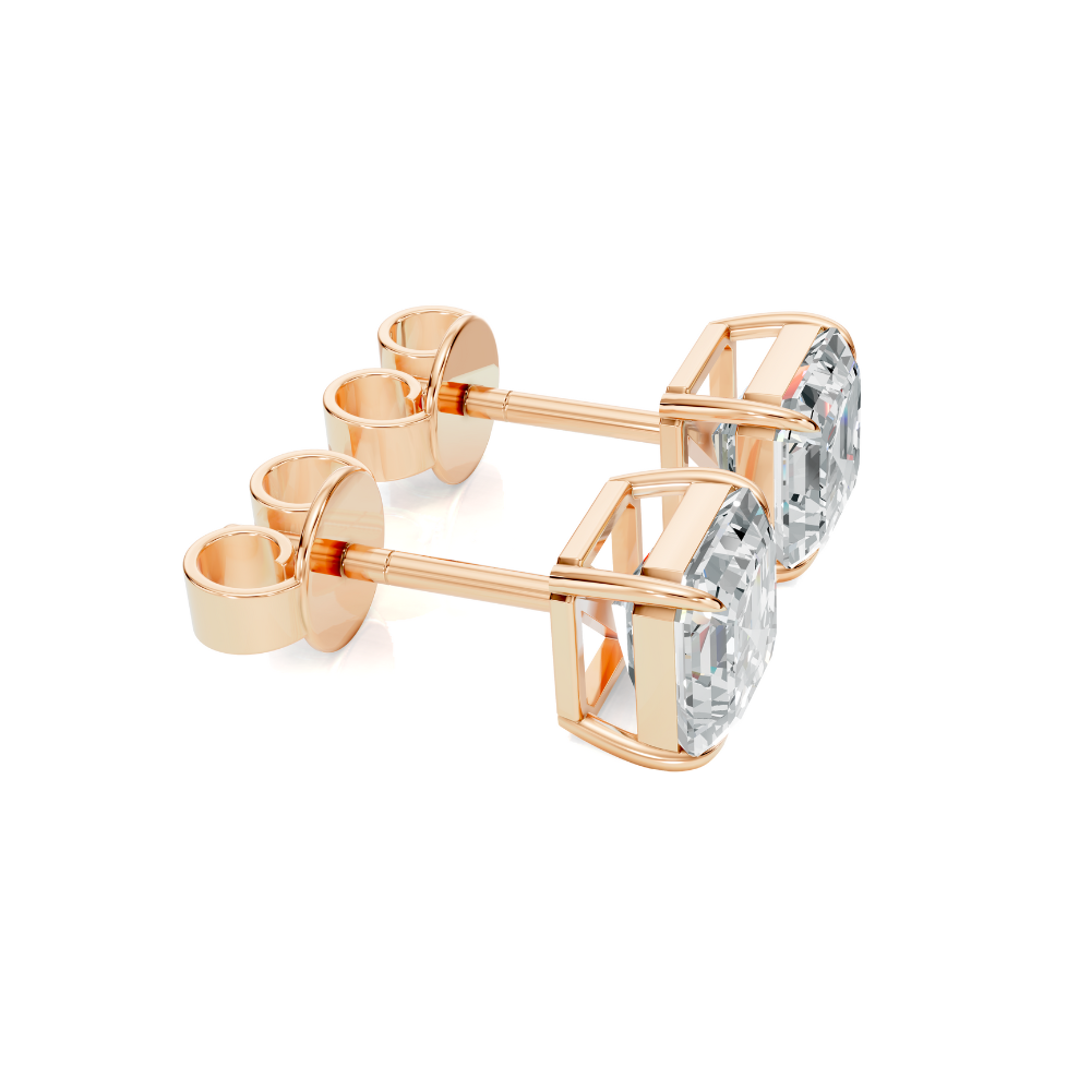 Asscher Cut Diamond Stud Earrings Forever For Love