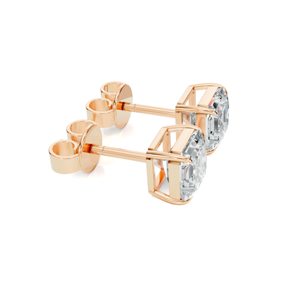 Asscher Cut Diamond Stud Earrings Forever For Love